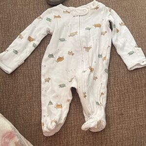 Carter's White Animal Print Footie